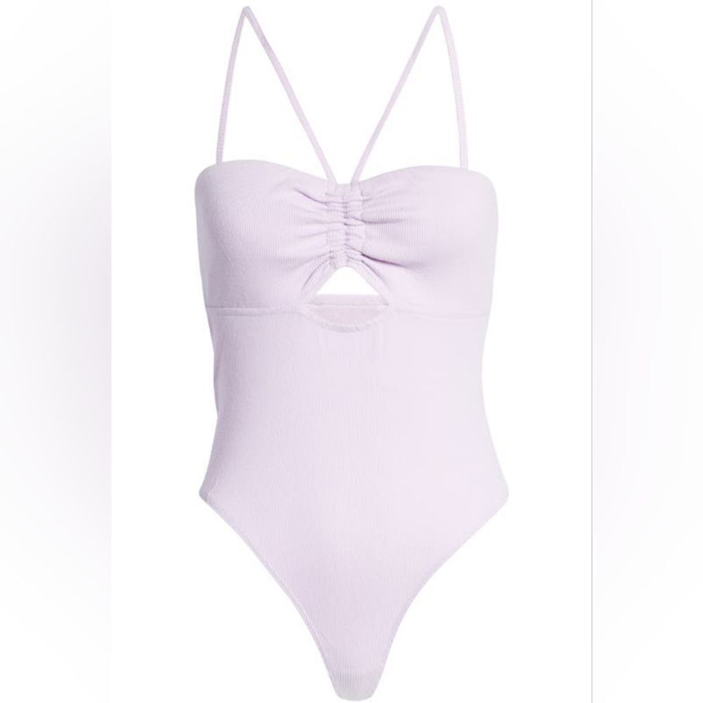 Open Edit Ribbed Cutout Bodysuit NWOT